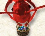 An ant with Easter egg basket, but it is not for the holiday.