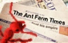 An ant reads The Ant Farm Times.
